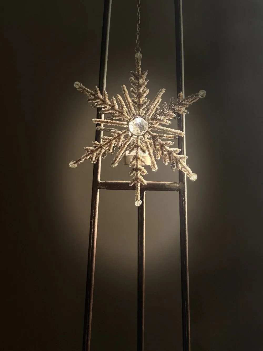 Handcrafted Hanging Beaded Star Tealight Holder